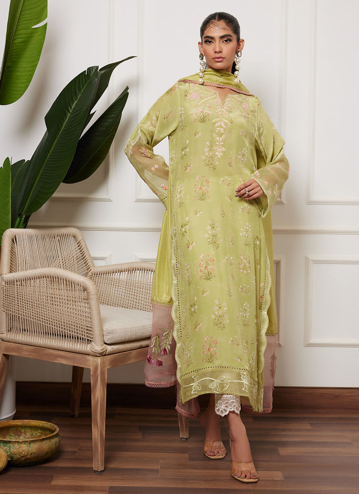 Safiya Kiwi Shirt And Dupatta Meraki