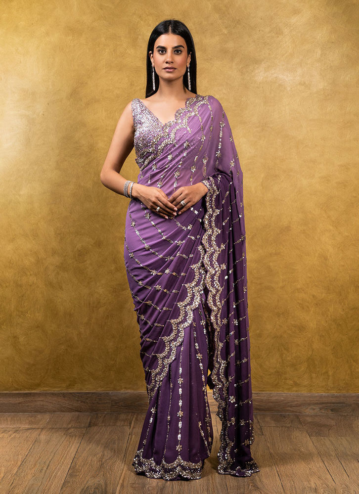 Mauve Georgette Saree 