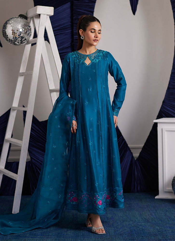 Picture of Shiro Teal Paneled Shirt And Dupatta